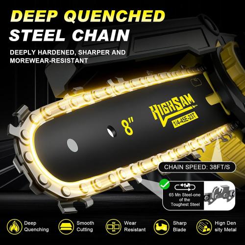 2 in 1 Electric Pole Saws for Tree Trimming,8 Mini Chainsaw Cordless with Extension Pole, Brushless Motor, Auto Oiling,13.8 FT Max Reach Extension Pole for Outdoors Pruning with 2×4.0Ah Batteries