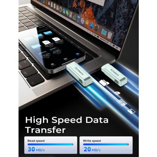 256GB Photo Stick for iPhone Flash Drive, Memory Stick Phone Storage for Photos and Videos Files Backup, Compatible with iPhone iPad Android PC, Plug & Play, No App Required (Green)