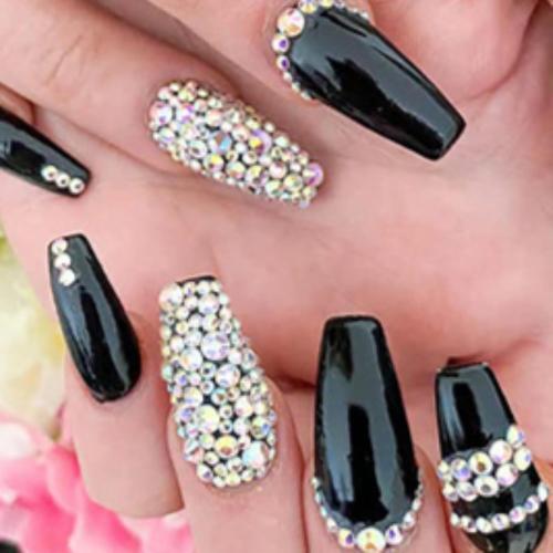 Multi-Color Nail Rhinestones Kit, Flatback Crystal Rhinestones Set in Organizer Box, Sparkling Gems Jewels for Acrylic Nails, Press-On Nails Art Decoration and DIY Crafts