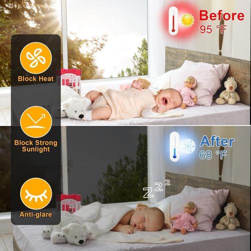 One Way Window Privacy Film Sun Heat Blocking, Reflective Mirror for Glass Windows Cover, Static Cling, Removable, Anti-UV, Anti-Glare Window Tint for Home, Black-Silver, 41.3 Inch * 78.74 Inch