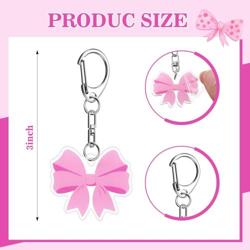 Equsion 24 Pcs Pink Bow Party Favors Keychain Acrylic Coquette Birthday Keychain Bulk 12 Style Cute Bachelorette Baby Shower Birthday Party Decorations Supplies Gifts