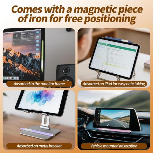 Bopomofo Stylus Pen for Touchscreen,5 PCS 2-in-1 Magnetic Stylus Pen High Sensitivity & Precision Stylus,Extended Pen Body Design,Compatible with Touch Screens(9 Tips   3 Magnetic Sheets)