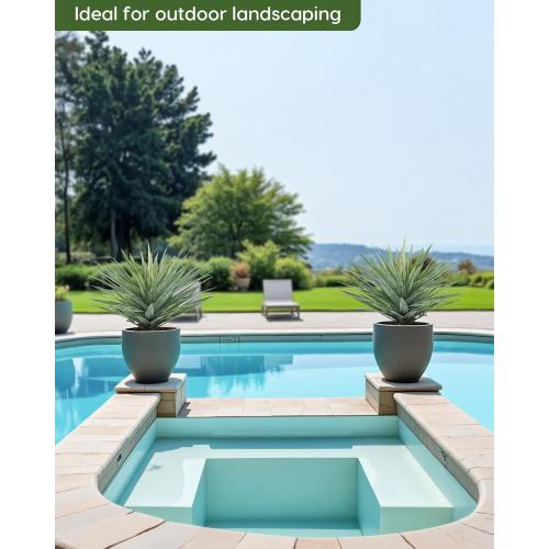 Velener Artificial Agave Plant in Black Pot with Real Stone Pebbles, Large Fake Agave Plant for Indoor and Outdoor-22 inches Tall, 105 Leaves