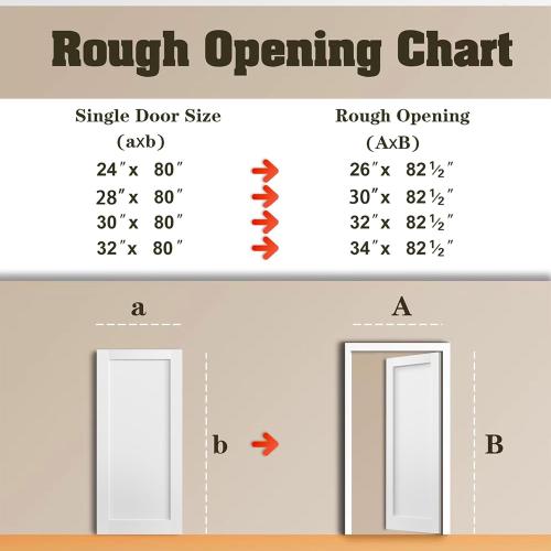 Louvered Interior Door, 32'' x 80'', Pre-Finished French Doors, Suitable for Closets/Bathrooms/Laundry Rooms/Storage Rooms, Single Louvered Closet Door Panel (Hinges Not Included)