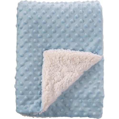 CREVENT Cozy Soft Warm Sherpa Baby Blanket for Infant Toddler's Crib Cot Stroller Gifts for Baby Boys All Season Use (30X40 Blue dot)
