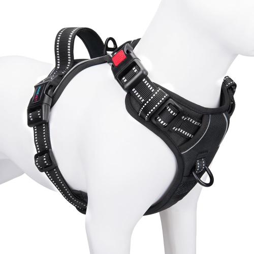 PHOEPET No Pull Dog Harness Medium Reflective Front Clip Vest with Handle