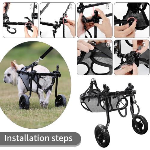 Dog Wheelchair for Back Legs, Light Weight Dog&Cat&Pets Wheelchair Cart with Disabled Hind Legs Walking, Adjustable Doggy Wheelchair Cart with Wheels for Back Legs