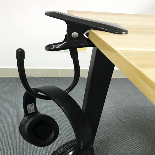 Headphone Stand with Adjustable Hook, Metal Headset Holder, Flexible Tip, Clamp-On, Universal Thickness, Vertical and Horizontal Mount, for Desk up to 2 inch (50MM) - 744591662932