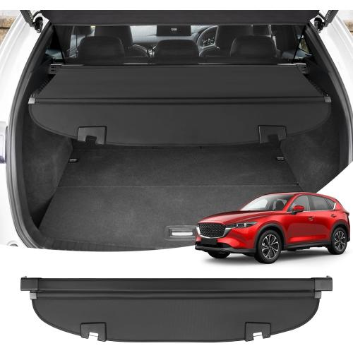 Powerty Cargo Cover for Mazda CX5 CX-5 2017-2024 2025 Accessories Retractable Trunk Cover Waterproof Trunk Security Cover Shielding Shade No Gap