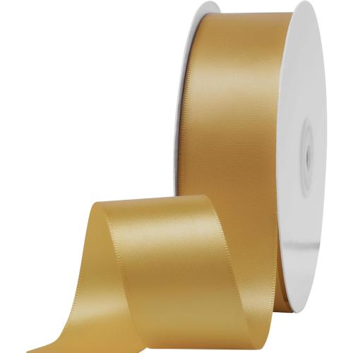 LIUYAXI Gold Double Face Satin Ribbon 1-1/2 X 50 Yards, Ribbons Perfect for Crafts, Gift Wrapping, Bow Making and More