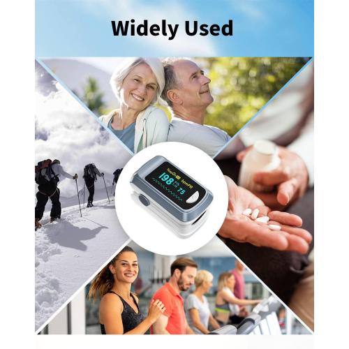 Fingertip Pulse Oximeter Blood Oxygen Saturation Monitor Pulse Ox, Heart Rate and Fast Spo2 Reading Oxygen Meter with OLED Screen Included Lanyard and 2 X AAA Batteries