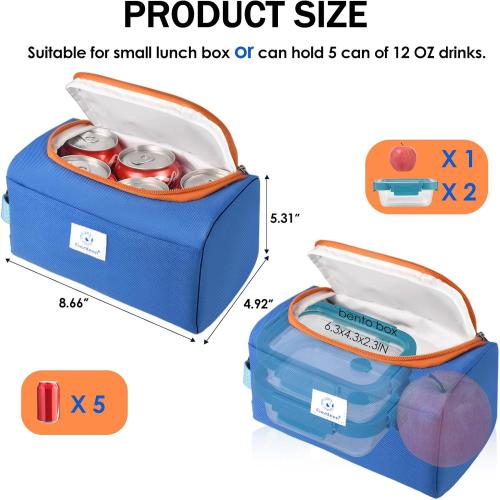 Genteen Small Cooler Bag with Ice Pack,Insulated Lunch & Snack Tote
