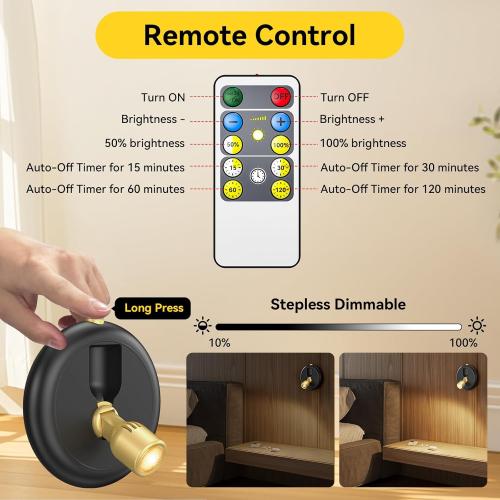 Rechargeable Battery LED Spotlight Indoor: Wireless Mini Art Accent Spot Lights with Timer Remote - Small Dimmable Uplight for Plants Display Painting Dartboard Artwork Portrait Closet