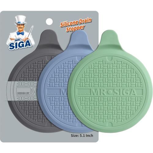 MR.SIGA Silicone Bathtub Stopper, Drain Stopper for Shower, Sink, 5.1 Diameter, 3 Pack