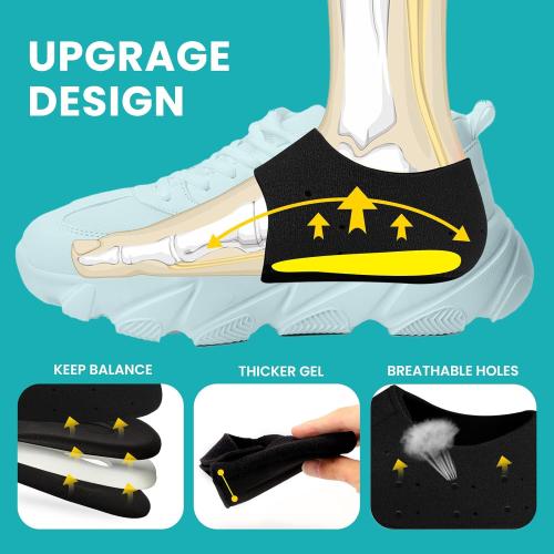 Plantar Fasciitis Heel Cup Protectors - Promifun Heel Cups for Heel Spur,Achilles Tendinitis,Cracked Heels,Heel Pain Relief Products - Gel Heel Cushion Pads,Black,Large(W 9.5-13 / M 8.5-14)