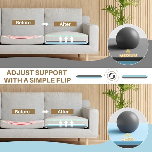 Couch Cushion Support for Sagging Cushions 20''x20'', Two in One Sofa Cushion Support to Repair Sagging Seats, Lift Saggy Seats, Extend Couch's Life, Blue & Grey 1PC