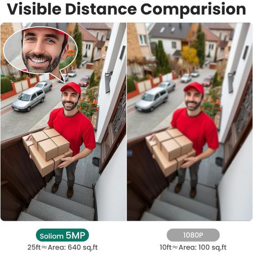 SOLIOM- 5MP Security Cameras Wireless Outdoor, No Subscription,4-Cam Pack, Solar Powered Home Security Camera with 360° Auto Tracking, Pan & Tilt, 3K Color Night Vision,5G & 2.4G Router Compatible