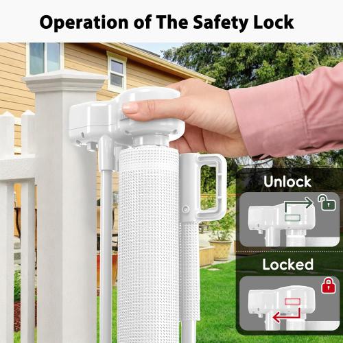 250 Extra Wide Retractable Dog Gate, Reinforced 20ft Retractable Baby Gates Extra Wide Dog Gate, 48 Extra Tall Baby Gate Retractable Outdoor Fence, Extra Long Pet Gate Retractable Gate Indoor, White