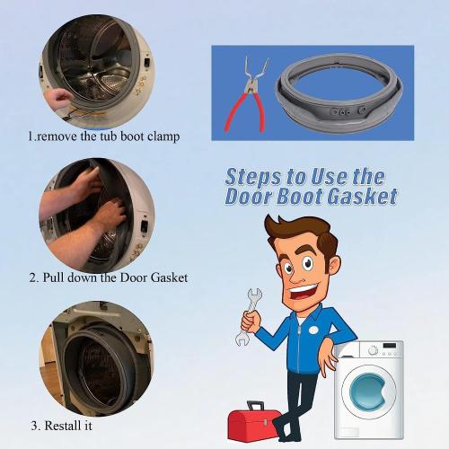 MDS47123608 WM8100HVA Washer Door Boot Gasket Seal Parts Compatible with LG Kenmore Washing Machine WM8000HVA/HWA, WM4070HVA/HWA,WM4270HWA, Replace AP5668418, 2673936, PS6448330