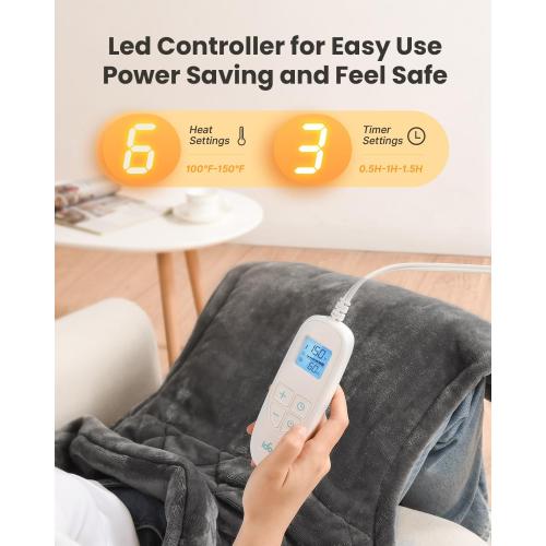 iDOO Heating Pad for Back Pain Relief, Large Weighted Electric Heat Pad for Neck Shoulders, Christmas Birthday Gifts for Women Men Elderly, FSA Eligible Items only List, 24x33, ETL Certified, Gray