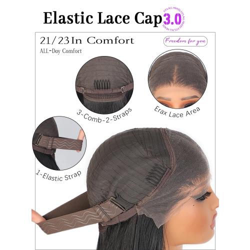 Chocolate Brown Lace Front Wig 13x4 HD Glueless Brown Wigs Pre Plucked for Beginners Synthetic Lace Front Wig for Women Long Layered Wave Wig 26inch