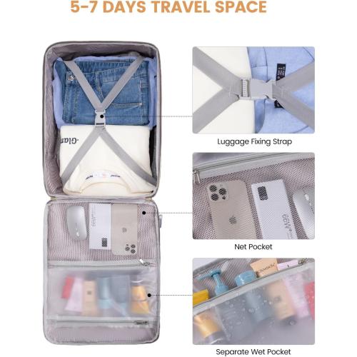 LOVEVOOK 40L Travel Backpack for Women & Men, Airline Approved Carry On Luggage with 3 Packing Cubes, TSA Overnight Bags, Waterproof Personal Item Bag, Weekender Essentials Backpacks fits 17 Laptop