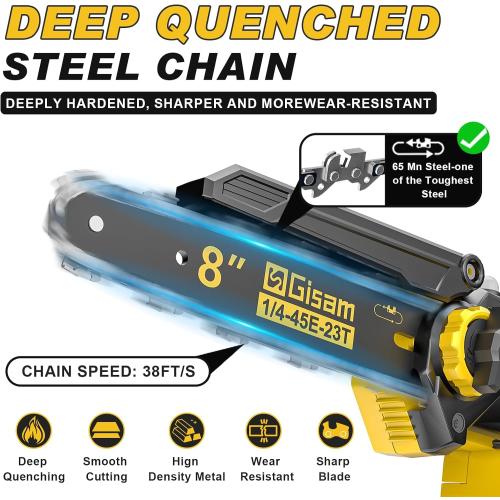 2-in-1 Electric Pole Saws for Tree Trimming,8 Mini Chainsaw Cordless with Extension Pole, 1000W Brushless Motor,Auto Oiling,15.58 FT Max Reach Extension Pole for Outdoors Pruning with 2×Batteries