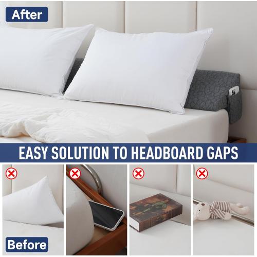 Grey Patent Bed Wedge Pillow Headboard Pillow Mattress Wedge Triangle Pillow Reading Pillow Long Bolster Pillow Bed Gap Filler Mattress Gap Filler Between Your Headboard