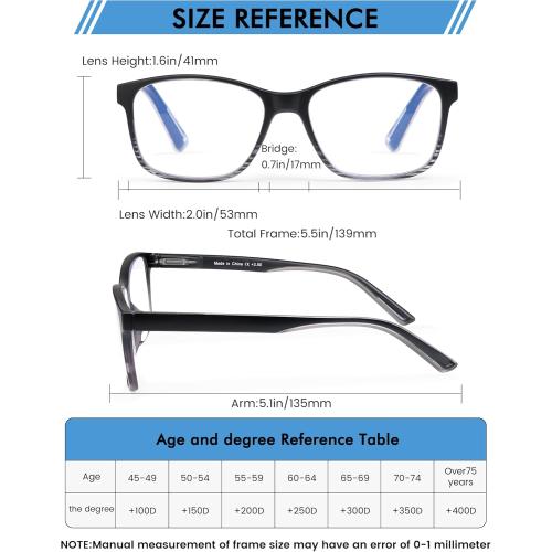 5 Pack Blue Light Blocking Reading Glasses for Men with Spring Hinge Fashion Large Wide Computer Readers for Men