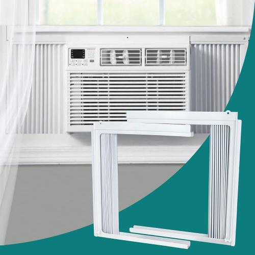 Window Air Conditioner Side Panels Curtain Kit with Frame,Window AC Insulation Side Panel for AC Units Parts Replacement Screen (5,000 BTU)