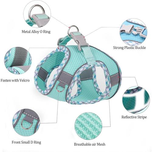 Step in Mesh Dog Harness and Leash Set Breathable Air Mesh Harness | Reflective Escape Proof Dog Harness Vest No Choke Lightweight Mesh Dog Harness