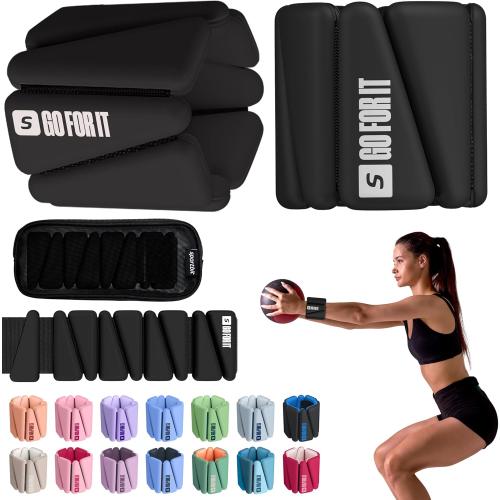 SPORTBIT Wrist and Ankle Weights for Women - Set of 2 (1lb Each) Wearable Ankle & Wrist Weights - Leg & Arm Bands, Silicone Weighted Bracelets for Workout, Walking, Running, Yoga, Pilates