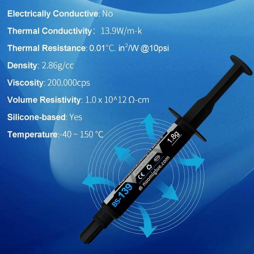Thermal Paste, 1.8g with Toolkit CPU Paste Thermal Compound Paste Heatsink for IC/Processor/CPU/All Coolers, Carbon Based High Performance