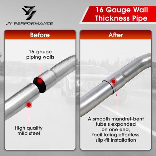 3'' Mild Steel Custom Exhaust Kit Tubing Mandrel Bend Pipe Straight & U-Bend 16 Gauge Universal 8PCS
