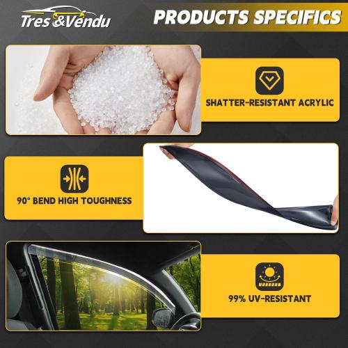 Window Visors for Honda Civic 2 Door Coupe 2012 2013 2014 2015 Wind Deflector Sun Rain Guard Vent Weather Shields, Tape-On, Smoke, 1 Pc