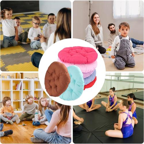 16 Pcs 16 Inch Round Floor Pillows Round Floor Cushions for Kids and Toddlers Flexible Seating Pillows Chair Floor Cushion Reading Cushion for Classroom Home School Playing Supplies(16 Colors)