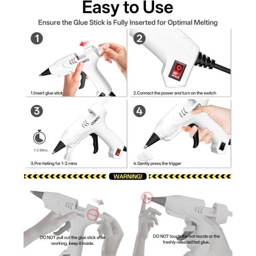 Hot Glue Gun Kit with 30 Sticks, 20W Fast Preheating Mini Hot Glue Gun and Sticks Set for School Crafts DIY Arts and Quick Home Repairs, White