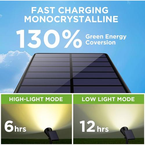 InnoGear Solar Lights Outdoor Waterproof Solar Garden Light for Outside Yard Landscape Lighting Pathway Spot Lights Spotlight Wall Light Auto On/Off, Pack of 6 (Warm White)