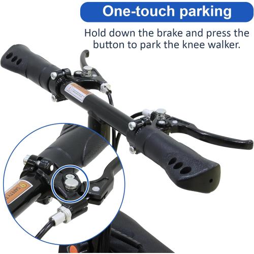 Economy Knee Scooter Steerable Knee Walker for Foot Injuries Compact Crutches with Dual Rear on-Wheel Brake and Shock Absorption Under The Knee pad