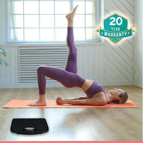 Adamson A21 Analog Scales for Body Weight - Up to 300 LB - New - Anti-Skid Rubber Surface - Large Numbers - Analog Bathroom Scale - Affordable - Durable with 20-Year Assurance - Full Black