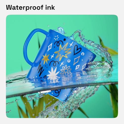 ARTISTRO 2 Gold Permanent Marker - Waterproof Markers for Tire, Fabric, Rocks, Glass, Ceramic, Wood, Paper - Oil Based Paint Pens - Medium Tip 3mm