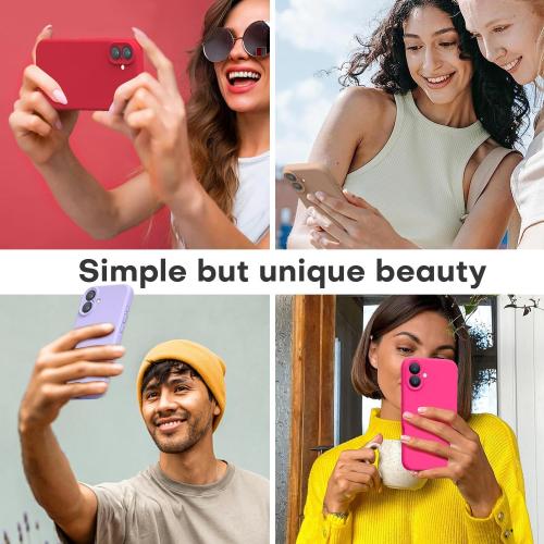 LOVE 3000 Designed for iPhone 16 Case, Premium Silicone with [Soft Anti-Scratch Microfiber Lining] Shockproof Protective Phone Case for Men Women Girls 6.1, Light Purple