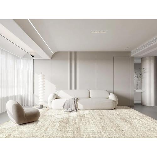 Large Area Rug Living Room Rugs - Washable Neutral Modern Abstract Soft Thin Rug Indoor Floor No Slip Rug Carpet for Bedroom Under Dining Table Home Office Decor - Beige/Brown