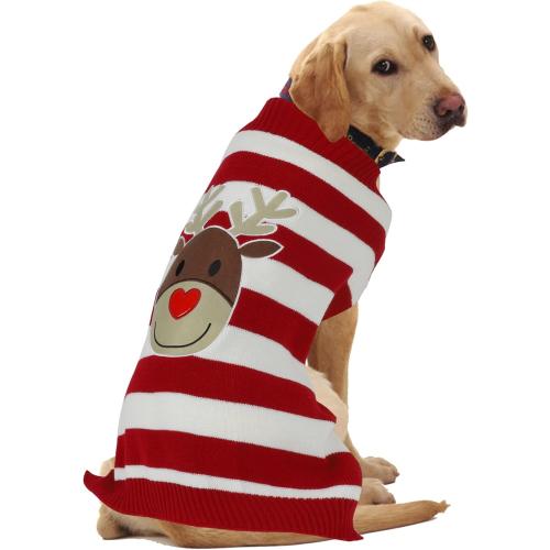 HAPEE Christmas Large Dog Sweaters,Santa Xmas Dog Clothes (P03-Christmas Elk, XXX-Large)