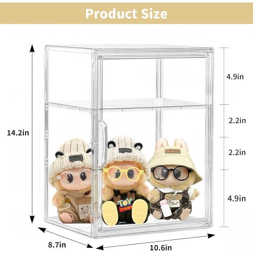 Attelite Acrylic Display Case for Figures 3 Adjustable Layers 4Pack