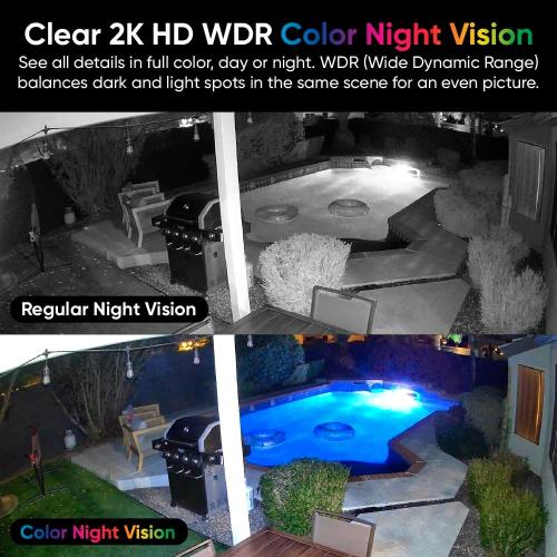 WYZE Duo Cam Pan Indoor/Outdoor IP65 2K 360° Pan/Tilt Smart Home Security Camera with Color Night Vision, Compatible with Alexa & Google Assistant, White