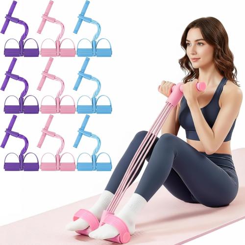 ‼️may be missing items‼️Soulchen 9/12 Pcs Resistance Bands with Handles 6 Tube Elastic Pedal Ankle Puller Rope Fitness Multifunction Yoga Tension Equipment Stretching Bands for Abdomen Waist Arm Leg Slimming Training