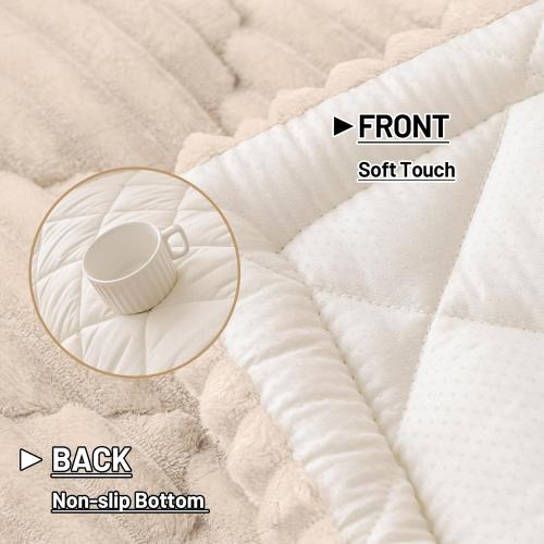 Smiry Pet Couch Covers for Dogs Washable, Non-Slip Fuzzy Couch Covers for 3 Cushion Sofa Pet Friendly, Soft Thick Furniture Protector Sofa Slipcover Mat for Dogs (Apricot, 27.6 x 70.9)