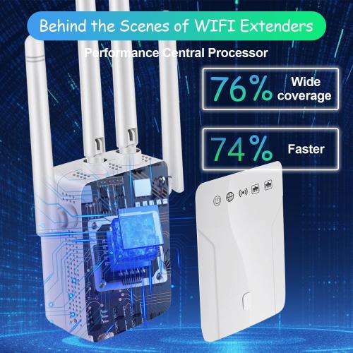 WiFi Signal Extender Booster 2026 Wireless Internet Repeater 8470 Sq.Ft Long Range Coverage for Home, Apartment, Basement and Office
