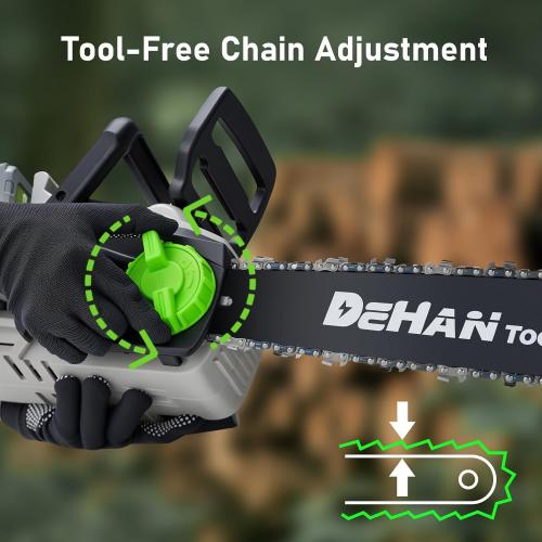 16 Inch Brushless Electric Chainsaw with 2 x 4.0Ah 21V Battery, Tool-Free Chain Tensioning, Instant Chain Brake & Transparent Oil Tank – Tools for Tree Trimming & Wood Cutting